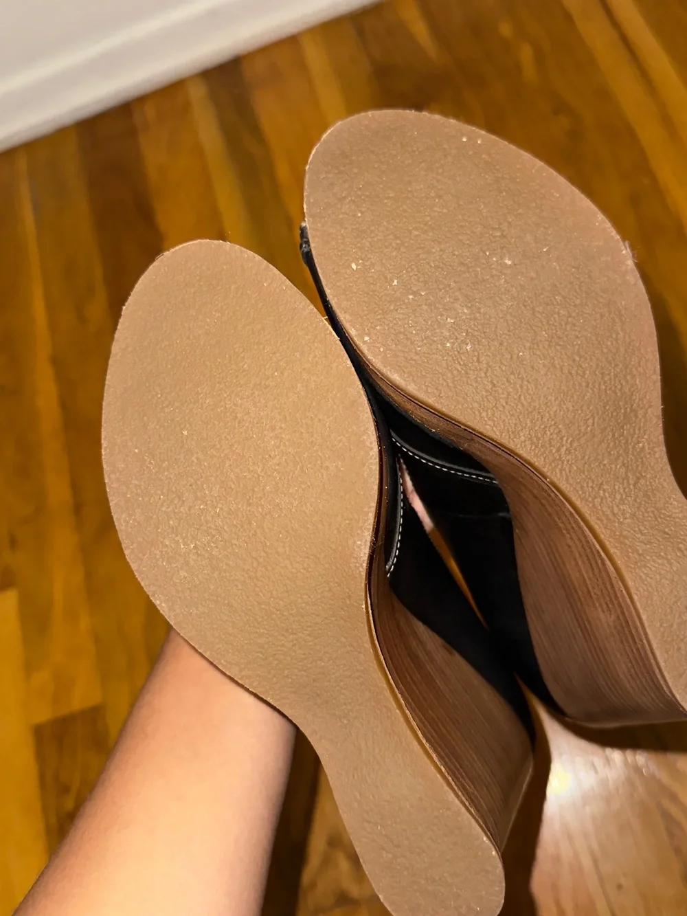 Michael Kors Black Leather Peep-Toe Heels